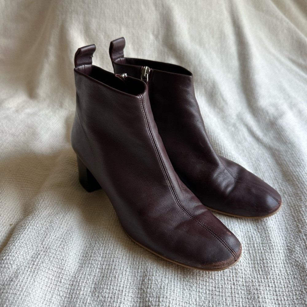 Everlane Plum Italian Leather Booties